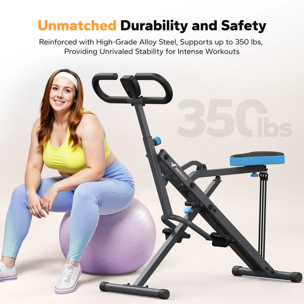 Merach Squat Machine 2 in 1 Squat Rowing Machine Easy Setup Foldable Exercise Equipment Glute Trainer for Home Fitness