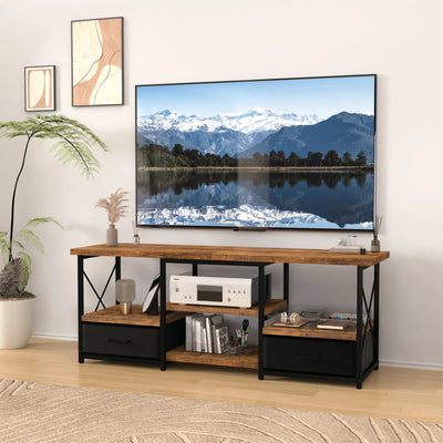 55“ TV Stand with Fabric Drawers-Black - My Variety Superstore 25