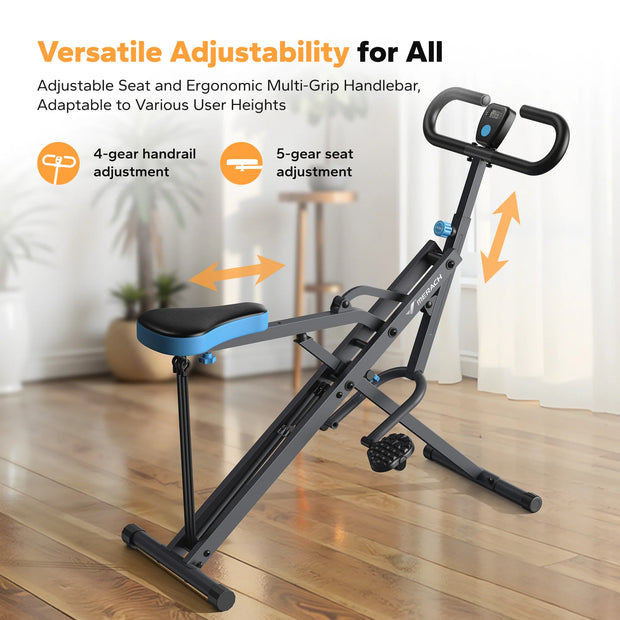 Merach Squat Machine 2 in 1 Squat Rowing Machine Easy Setup Foldable Exercise Equipment Glute Trainer for Home Fitness