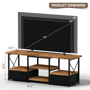 55“ TV Stand with Fabric Drawers-Black - My Variety Superstore 25