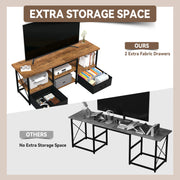 55“ TV Stand with Fabric Drawers-Black - My Variety Superstore 25