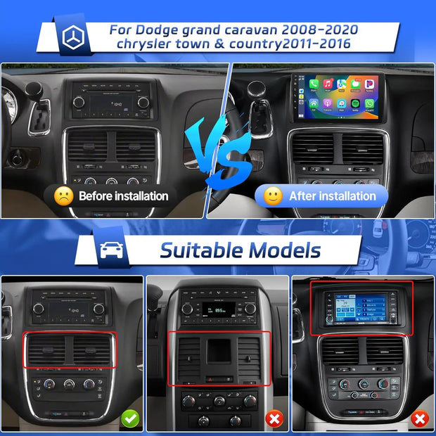 9 Inch Touch Screen Wireless Car Stereo Radio for Dodge Grand Caravan 2008 to 2020 and Chrysler Town and Country 2011 to 2016 with Backup Camera - My Variety Superstore 25