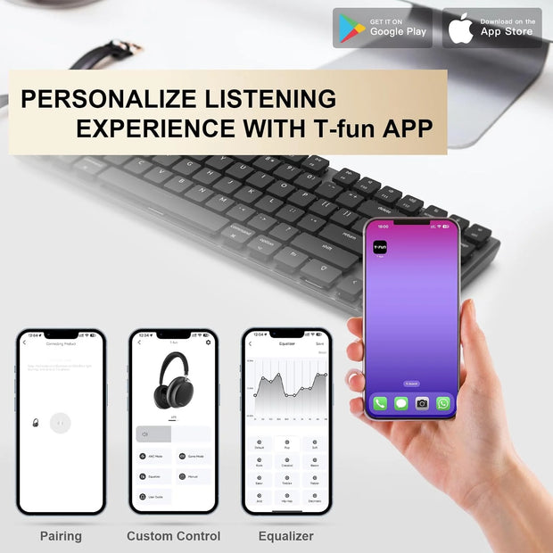 Immersive Bluetooth Noise Cancelling Headphones 55H Comfort