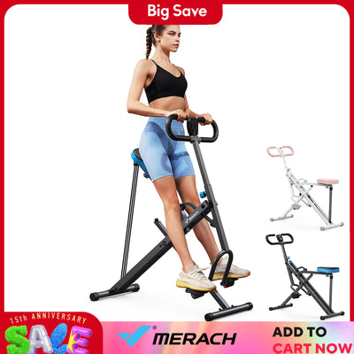 Merach Squat Machine 2 in 1 Squat Rowing Machine Easy Setup Foldable Exercise Equipment Glute Trainer for Home Fitness
