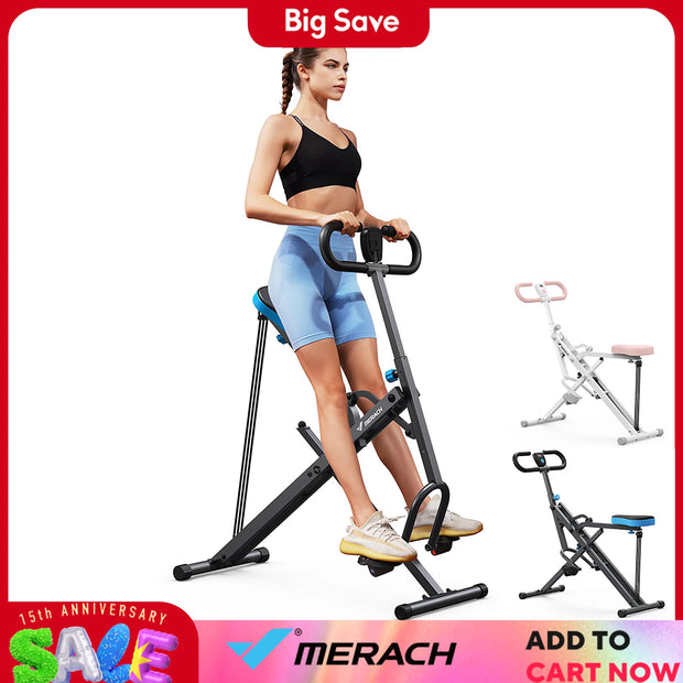 Merach Squat Machine 2 in 1 Squat Rowing Machine Easy Setup Foldable Exercise Equipment Glute Trainer for Home Fitness
