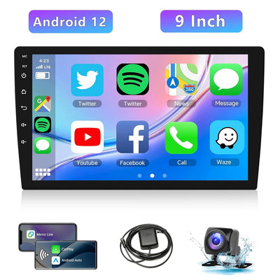 9 Inch Wireless Car Stereo Radio 2 Din IPS Touchscreen Car Video Player with CarPlay Android Auto Rear Camera GPS WIFI FM 2G 32G - My Variety Superstore 25