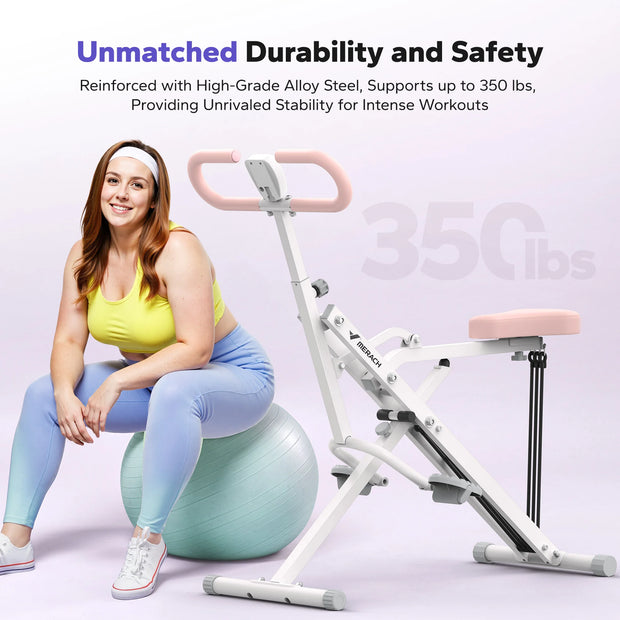 Merach Squat Machine 2 in 1 Squat Rowing Machine Easy Setup Foldable Exercise Equipment Glute Trainer for Home Fitness