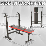 600lbs 6 in 1 Weight Bench Set with Squat Rack Adjustable Workout Bench with Leg Developer Preacher Curl Rack Fitness Strength Training