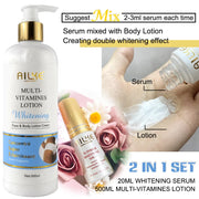 Ailke Whitening And Moisturizing Body Lotion For Dry And Black Skin Type 500ml Korean Cosmetics