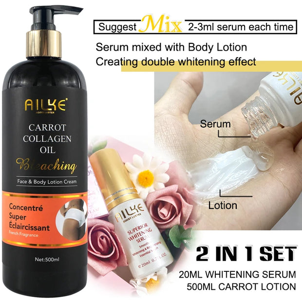 Ailke Whitening And Moisturizing Body Lotion For Dry And Black Skin Type 500ml Korean Cosmetics