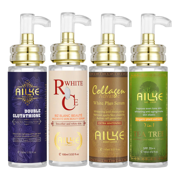 Ailke Hydrating and Brightening Serum for Dark Spots Fine Lines and Wrinkles with Collagen and Glutathione Skin Whitening Serum