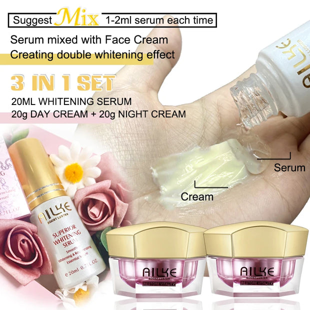 Ailke Brighten Face Cream Antioxidant Skin Glowing Sodium Hyaluronate Rejuvenating Facial Cream