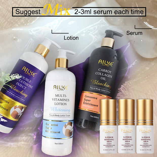 Ailke Whitening And Moisturizing Body Lotion For Dry And Black Skin Type 500ml Korean Cosmetics