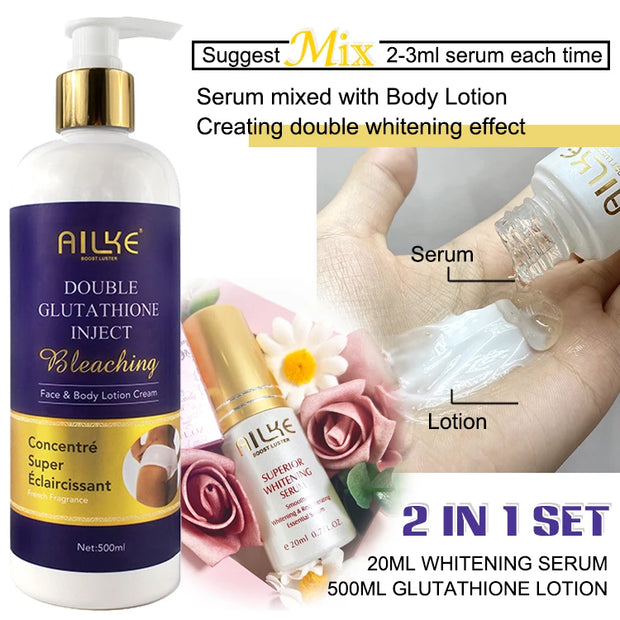 Ailke Whitening And Moisturizing Body Lotion For Dry And Black Skin Type 500ml Korean Cosmetics