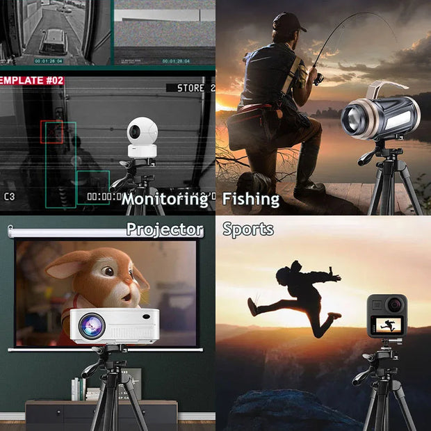 Tripod for Camera and Tablet 60 Inch Aluminum Phone Tripod with Remote Control Mount Holder for DSLR iPad and Android Devices