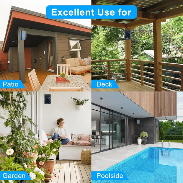Herdio 4PCS 800W 6.5 Inch Outdoor Speakers Wired Waterproof Passive Wall Mount Speakers With Powerful Bass For Home Patio Poolside - My Variety Superstore 25