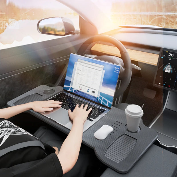 Desk For Tesla Model 3 Y 2024 Car Steering Wheel Laptop Tray Food Desk Portable Office Table