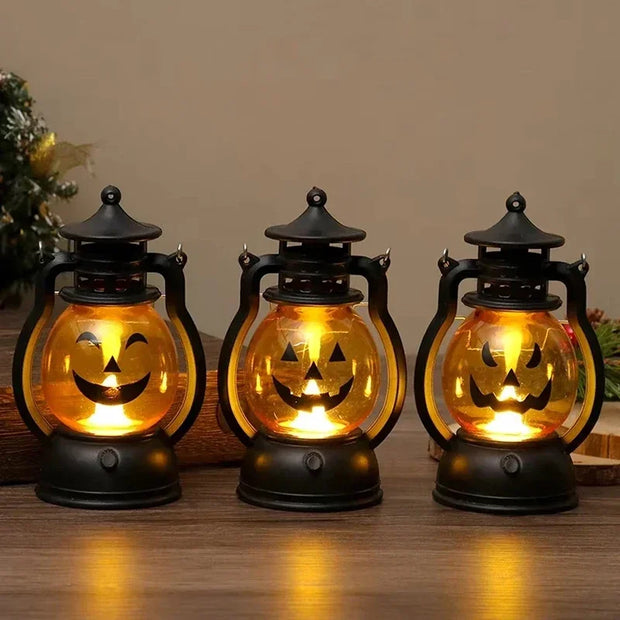 Spooky Halloween LED Pumpkin Lantern Battery Included Glow