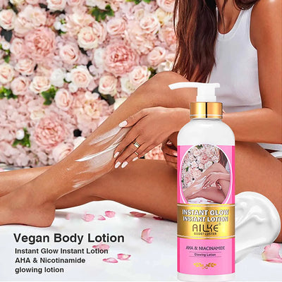 AILKE Women Skin Glowing Body Lotion Moisturizing Brightening Nourishing Smoothing Skin Cream With AHA Niacinamide - My Variety Superstore 25