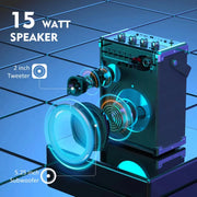 Karaoke Machine with 2 Wireless Microphones Bluetooth Speaker PA System and LED Lights for Home Singing Outdoor Party - My Variety Superstore 25