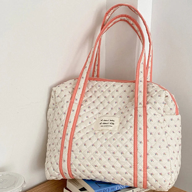 Amazing Cotton Diaper Bag With Cartoon Print For Busy Moms