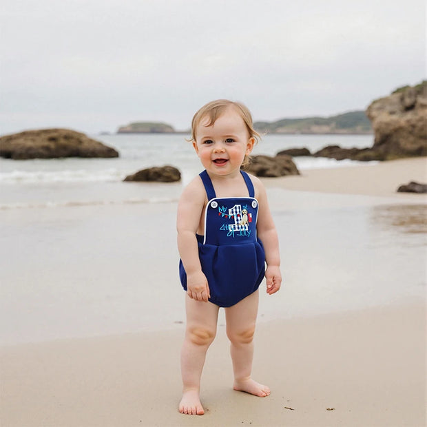 Patriotic Stars and Stripes  for Newborns Adorable Jumpsuit with USA Flag Design Sleeveless Romper for Baby Boys Girls - My Variety Superstore 25