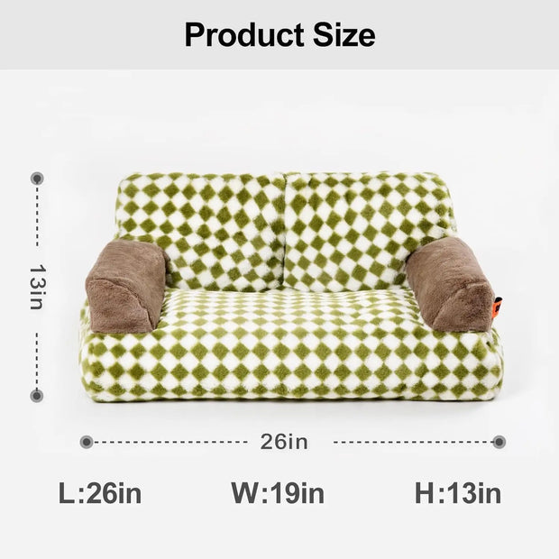 Mewoofun Pet Couch Bed 26×19×13 Inch Washable Cat Beds for Medium Small Dogs Cat up to 25 lbs Fluffy Cat Couch Black White - My Variety Superstore 25