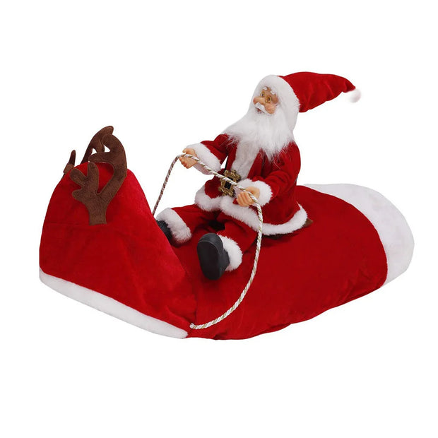 Bold Santa Riding Horse Dog Costume With Adjustable Fit
