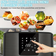 KitCook Large Air Fryer 1500W 7QT Air Fryer Cooker Adjustable Temperature 100 to 400 Degrees Fahrenheit 8 Preset Menu Digital Touch Screen