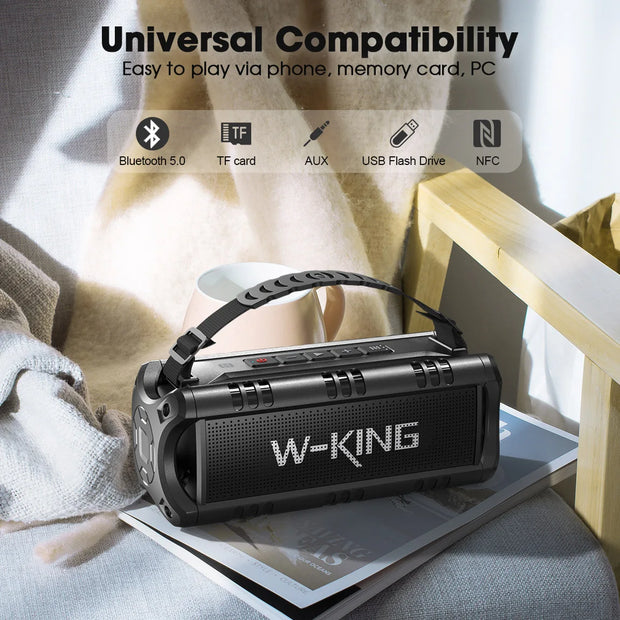 W King Bluetooth Speaker 30W Portable Wireless Loud Speaker IPX6 Waterproof Outdoor Speaker 24 Hour Playtime EQ AUX TF Card - My Variety Superstore 25