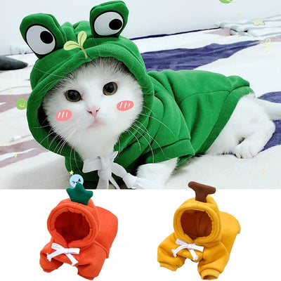 Cozy Pet Hoodie Sweater With Fruit Print Keeps Pets Warm