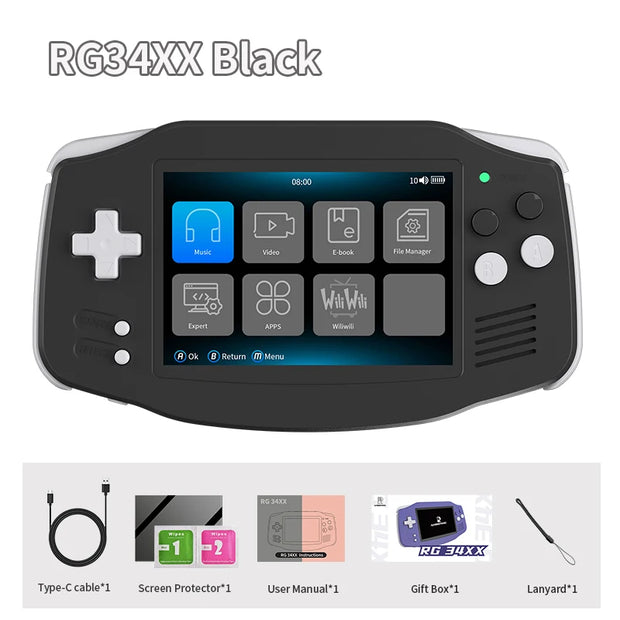 ANBERNIC RG34XX Retro Handheld Game Console 3.4" IPS Screen Linux 64-bit Video Gaming Player Support WiFi Bluetooth HD TV Output - My Variety Superstore 25