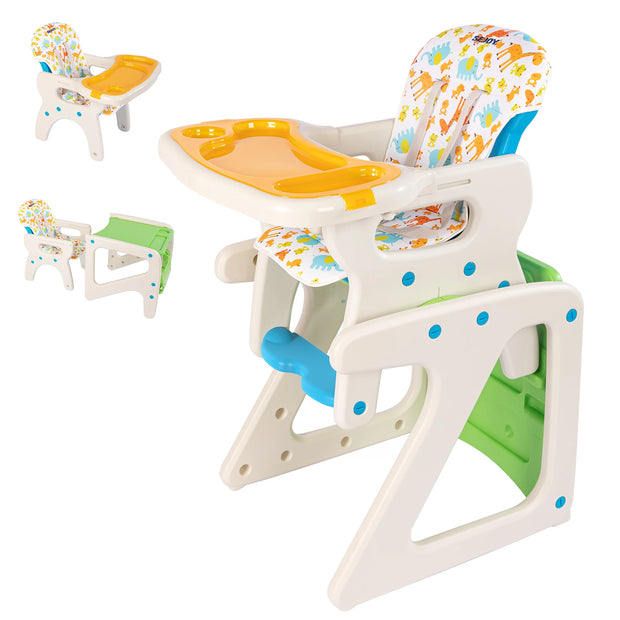 Baby High Chair Foldable  &  2-in-1 with Table Footrest, Detachable Double Tray, Easy to Clean Feeding Detachable Highchair - My Variety Superstore 25