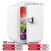 Crownful 4L Mini Multifunction Refrigerator Electric Portable Beauty Cooler Warmer Car Mini Fridge for Home Camping Travel