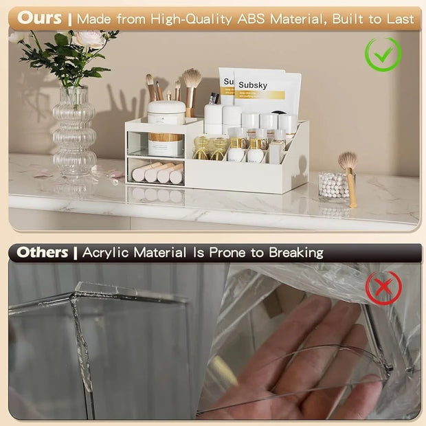 Makeup Organizer with Drawers Multifunctional Cosmetic Storage for Brushes Perfumes and Beauty Products Desktop Vanity Organizer