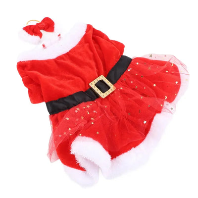 Bold Father Christmas Pet Costume With Bow Enduring Delight