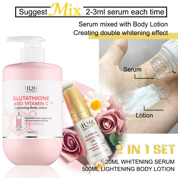 AILKE Vitamin C & Glutathione Brightening Body Lotion, Even Skin Tone, Lightening, Neck, Elbows, Armpits, Legs, Glowing Cream - My Variety Superstore 25