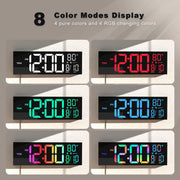 16 Inch Large Digital Wall Clock Big LED Display with Remote 8 RGB Color Alarm DST Temperature for Living Room Kitchen - My Variety Superstore 25