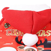 Cozy Festive Dog Coat Sweater With Hood Keeps Pup Warm
