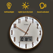 Radiant Voice Activated Wall Clock For Easy Night Visibility