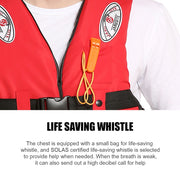 Red Life Jacket for Kids & Adults – Snorkeling, Boating, Fishing, Surfing & Water Sports Safety