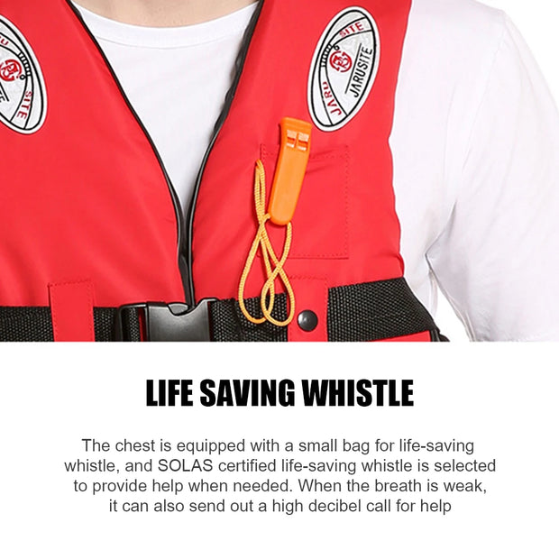 Red Life Jacket for Kids & Adults – Snorkeling, Boating, Fishing, Surfing & Water Sports Safety
