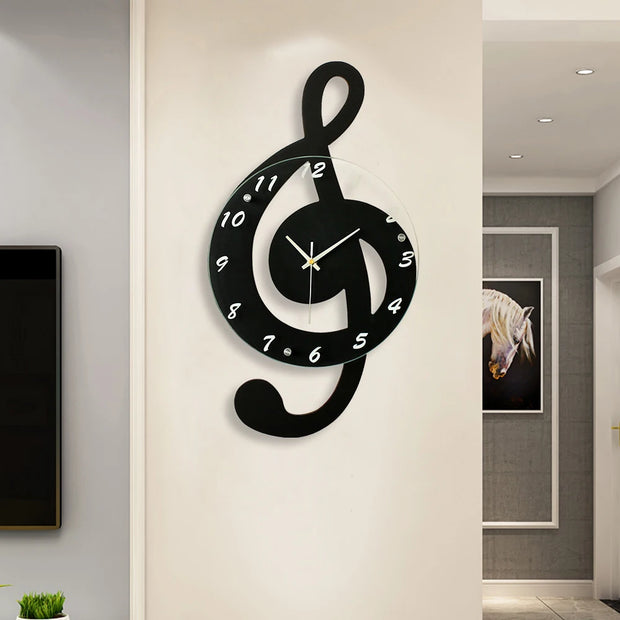 Powerful Musical Note Wall Clock Silent Keeps Time Quietly