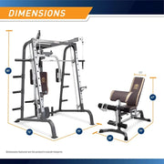 Marcy Smith Cage Workout Machine Full Body Strength Training Home Gym Equipment with Leg Developer and Press Bar