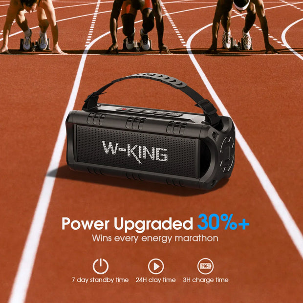 W King Bluetooth Speaker 30W Portable Wireless Loud Speaker IPX6 Waterproof Outdoor Speaker 24 Hour Playtime EQ AUX TF Card - My Variety Superstore 25