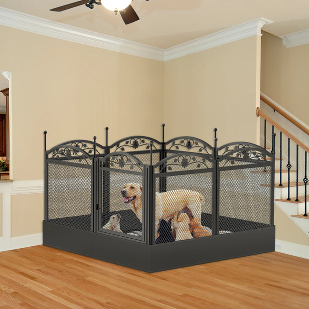 8 Panels DIY Heavy Duty Dog Playpen Pen Outdoor Indoor Dog Puppy Metal Fence with Waterproof Fertility Pad for Whelping,Training - My Variety Superstore 25
