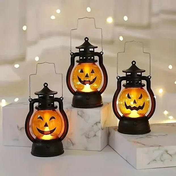 Spooky Halloween LED Pumpkin Lantern Battery Included Glow