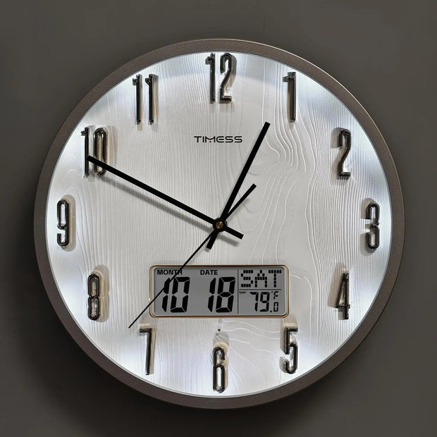 Radiant Voice Activated Wall Clock For Easy Night Visibility