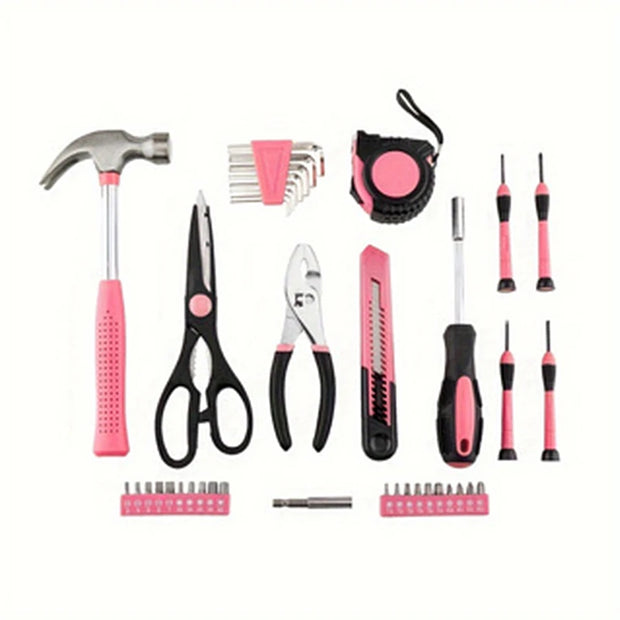 39-Piece All Purpose Household Pink Tool Kit for Girls, Ladies and Women - includes All Essential Tools for Home, Garage, Office and College Dormitory Use - My Variety Superstore 25