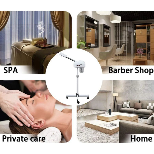 Professional Facial Steamer for Beauty Salon and Home with 360 Degree Rotating Nozzle to Cleanse Skin and Unclog Pores